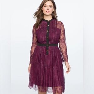Eloquii Purple Lace Mini Dress